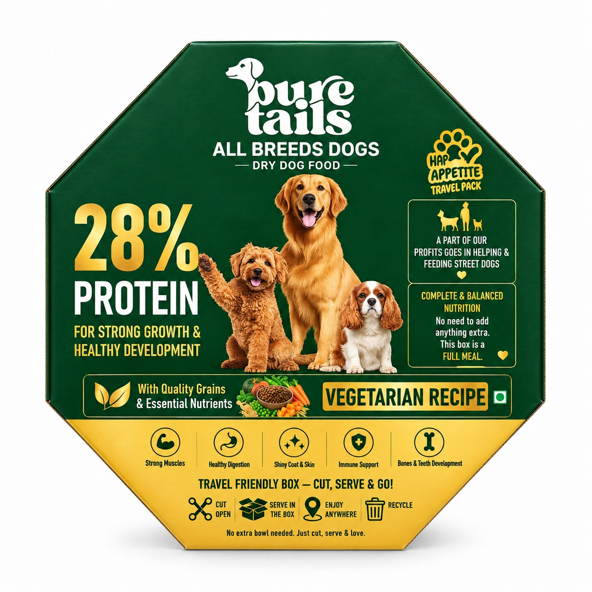 Pure Tails Dry Dog Food – 12 Box Combo for All Breeds