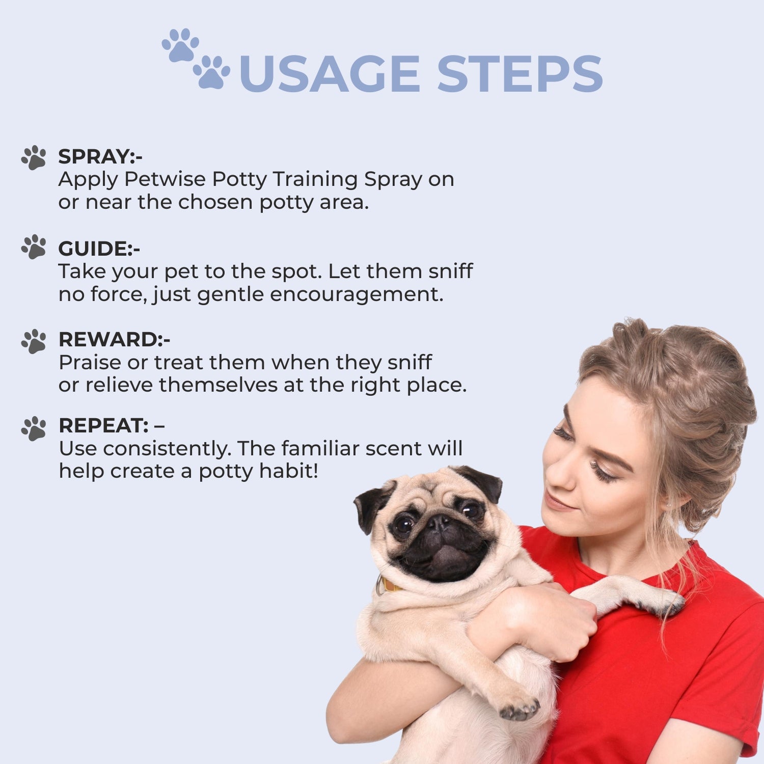 Pure Tails Pet Hygiene & Training Trio: Dry Bath Spray (Peach), Chew Stopper Spray & Sniff Lily Perfume