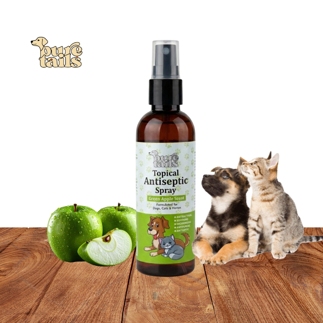 Pure Tails Topical Antiseptic Spray for Dogs & Cats.