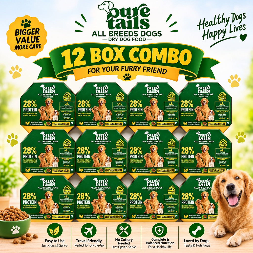 Pure Tails Dry Dog Food – 12 Box Combo for All Breeds