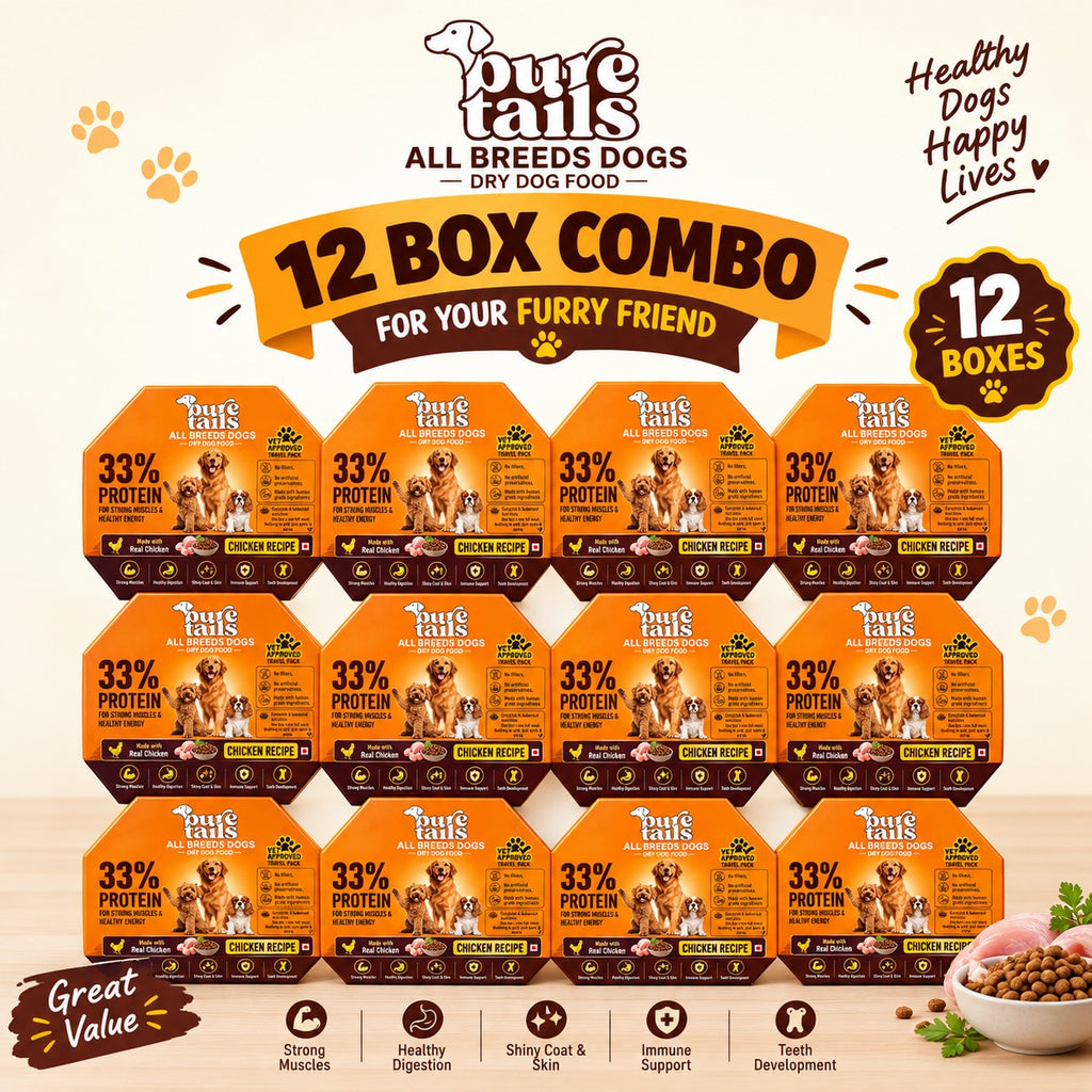 Pure Tails Chicken Recipe Dry Dog Food – 12 Box Combo for All Breeds