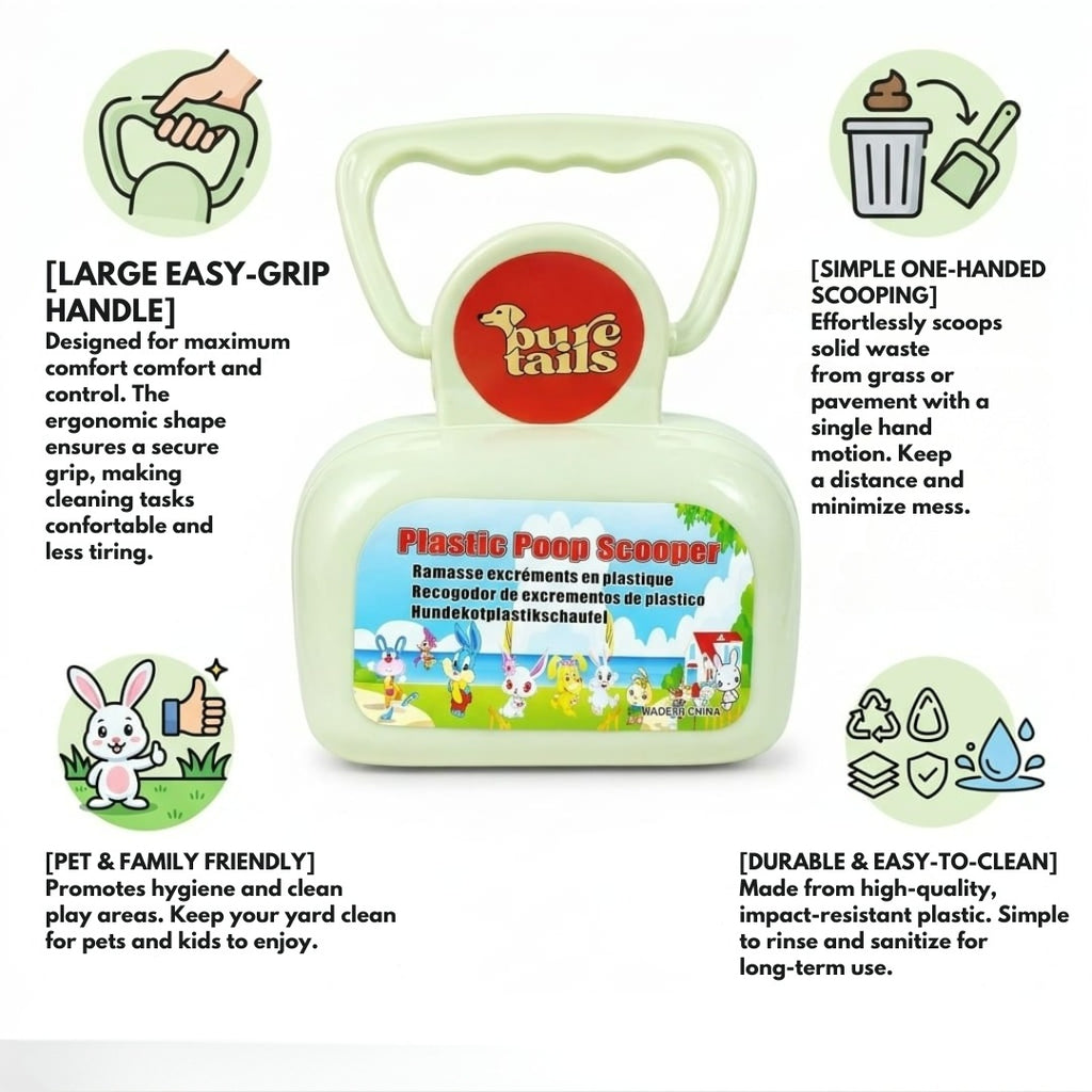 Pure Tails Pet Hygiene Combo Pack – Plastic Poop Scooper & Potty Training Spray for Dogs and Cats