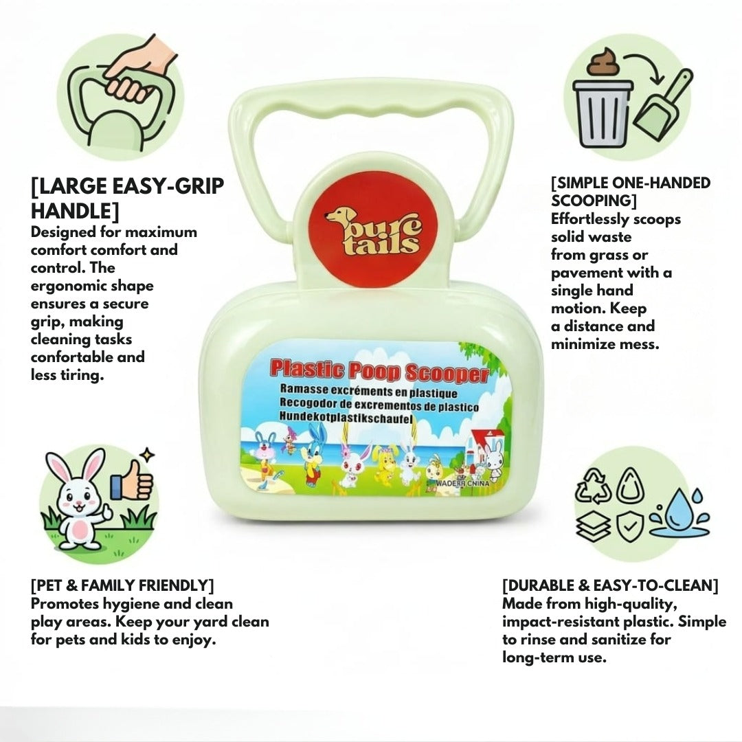 Pure Tails Pet Hygiene Combo Pack – Plastic Poop Scooper & Potty Training Spray for Dogs and Cats