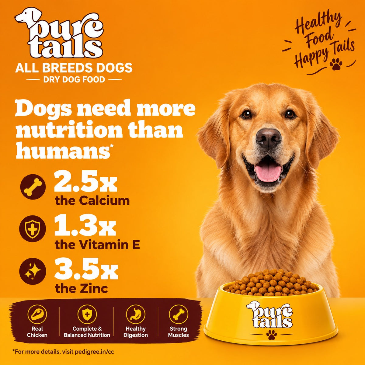 Pure Tails Chicken Recipe Dry Dog Food – 12 Box Combo for All Breeds